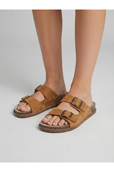 Rüya Shoes Daily Buckle Genuine Leather Women's Slippers