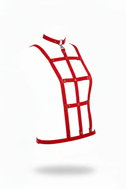 Angels Passion Red Women's Belt with Rivet Detail Cage Body Accessory