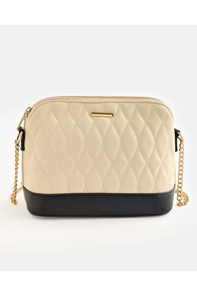REDTAG Women Ivory Quilted Cross Body Bag