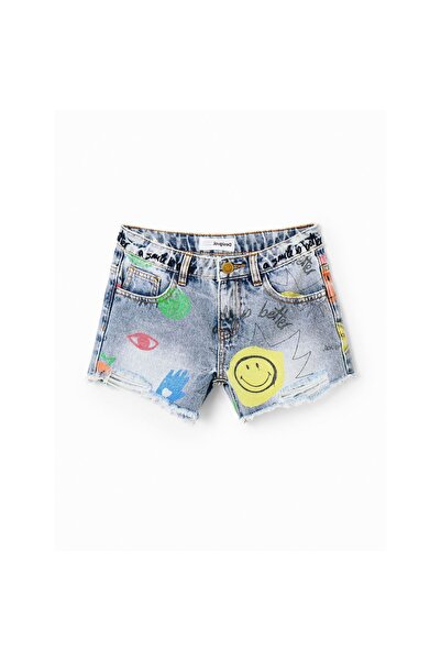 Desigual Șorturi din denim pentru fete 23SGDD10 Albastru