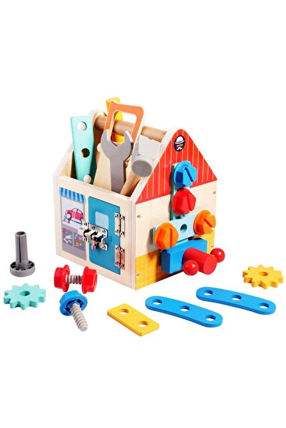 Stuniko ® Trusă de Scule Montessori din Lemn 2 în 1 – Banc de Lucru, Cutie cu...