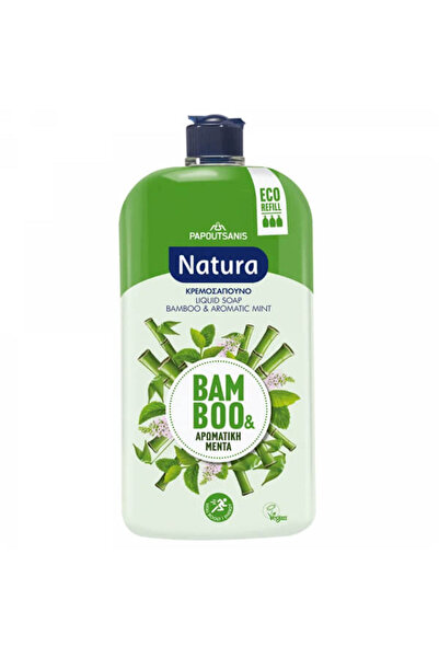 Papoutsanis NATURA ΑΝΤΑΛΛΑΚΤΙΚΟ ΚΡΕΜΟΣΑΠΟΥΝΟ 900ml - (MENTA ΚΑΙ ΒΑΜΒΟΟ)