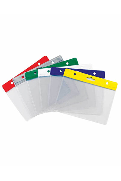 Sarf Sarff Card Holder Transparent 7.5X9.5 White Stripe Horizontal - 10 Pieces