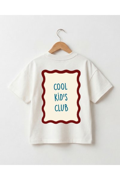 babytex Cool Kid's Club Printed Children's Oversize T-Shirt Unisex 100% Cotton Digital Print T-Shirt on Both Front and Back