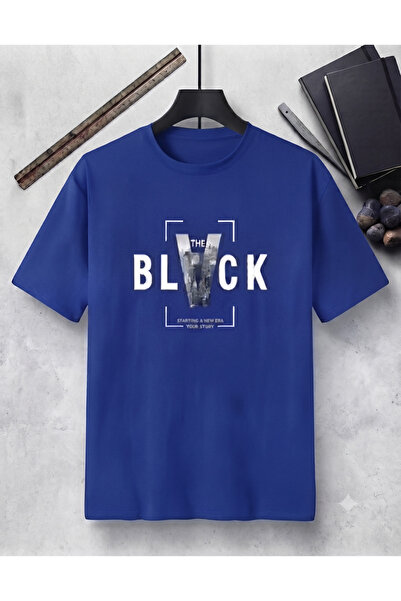 KOZİA OUTDOORS Erkek BLACK baskılı bisiklet yaka oversize penye tişört