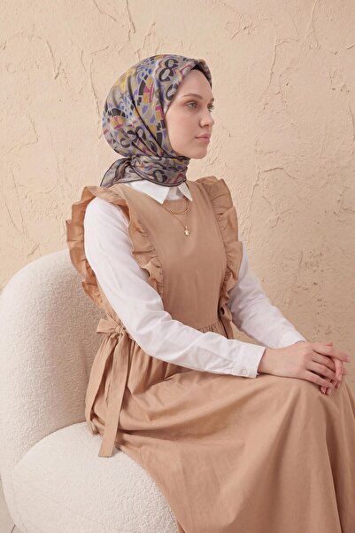 Silk Home Soft Eşarp Geometrik Gri 90x90