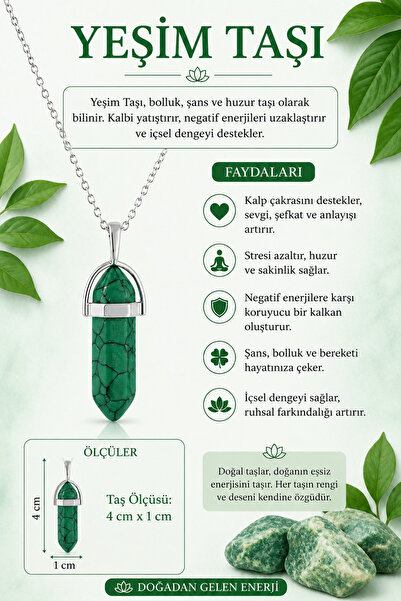 ÖZÇTAKI Natural Stone Pendant Stylish Stone Necklace Crystal Necklace Elegant...