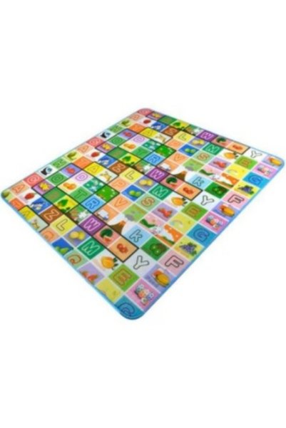 Creative Toys Covor educativ cu doua fete pentru copii, 200x180 cm – litere, ...