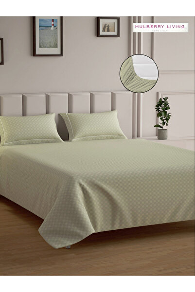 Mulberry Living By Styli ملاءة سرير كينج من القطن 100% مع غطاءين للوسائد - 30...