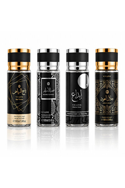 V.V LOVE Set 4 sprayuri parfumate Unisex, Fragrance Mist BC, 4×100 ml, V.V.LOVE®