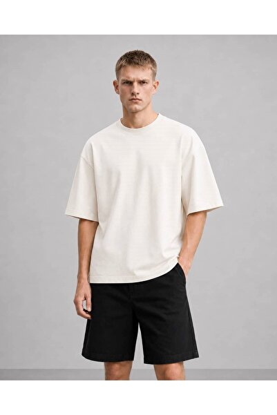 OHM OHEPMODA Tok Kumaş Oversize Basic Men's T-Shirt