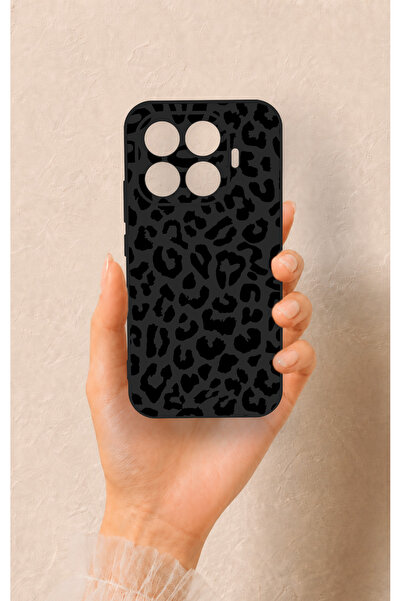 Vip Case Mi 17T 5G Uyumlu Siyah Leopar Desenli Silikon Kılıf
