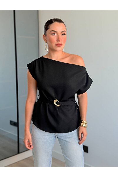 ROUPAS COLLECTİON Vanilla Kuşak Detaylı Bluz