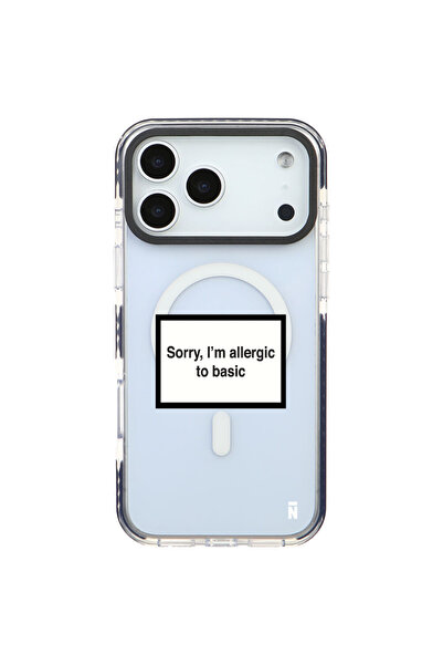 Casen iPhone 17 Pro Max Yanları Siyah Magsafe Arty Şeffaf Allergic Yazılı Pre...
