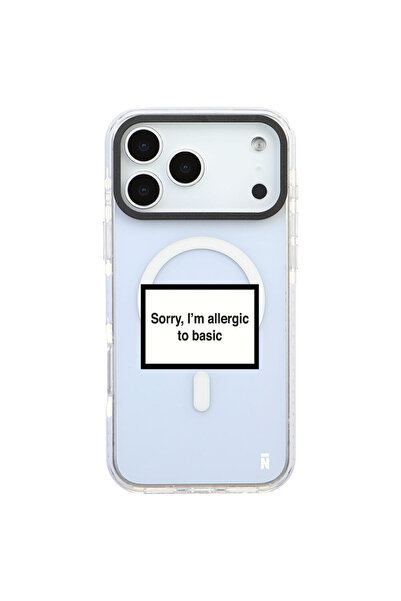 Casen iPhone 17 Pro Yanları Beyaz Magsafe Arty Şeffaf Allergic Yazılı Premium...