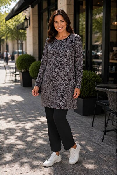 THEBEK Women's Tunic Dress - Comfortable Fit - Plus Size - Patterned - Oversi...