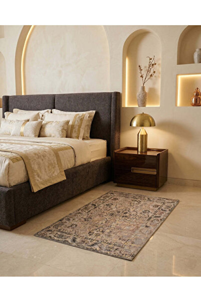 REDTAG Beige Gold Foil Print Dhurrie 60x90cm