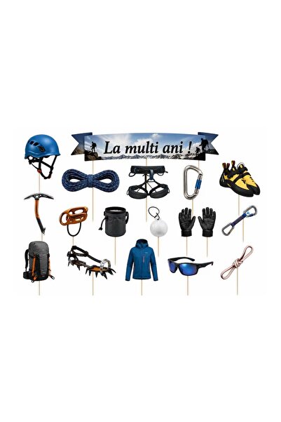 DecoParty Set de decorațiuni pentru tort – Tematică alpinism, 17 piese, Carto...