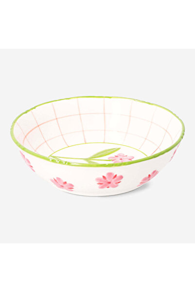 Flying Tiger Copenhagen Pembe Çiçek Desenli Seramik Kase 21 cm