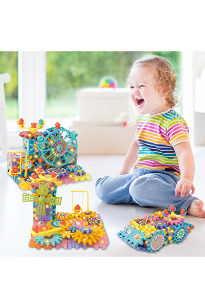 HESTİNYA TOYS Super Gears Dişli Çarklar Yapı Oyuncağı, Eğitici Oyuncak, Mantıksal Düşünme