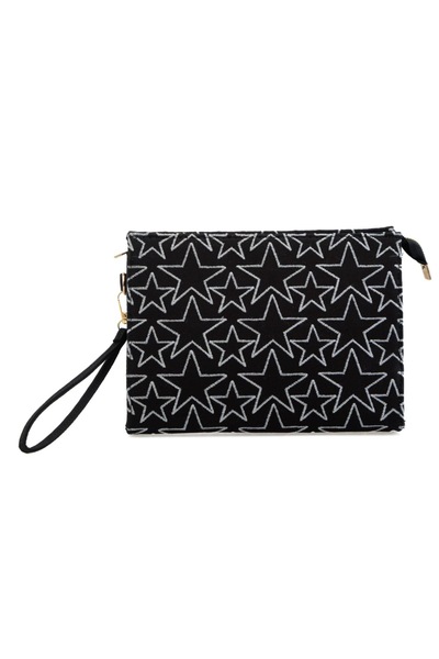 COUPELLA Star Embroidered Women's Handbag – Zippered Makeup and Organizer Han...