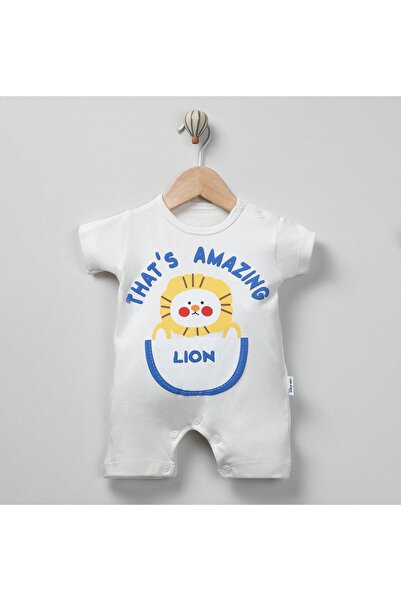 mandalinsbaby Lion Printed Premium Baby Boy Jumpsuit