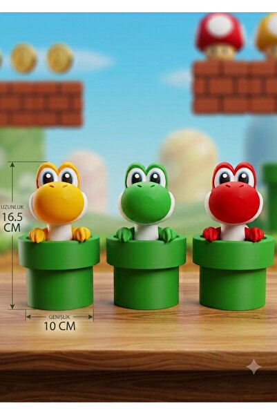 TREDO Mario Yoshi Boru Figür Masa Üstü Dekoratif Obje ve Aksesuar