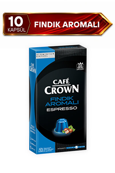 Cafe Crown Fındık Aromalı Kapsül Kahve 10 adet * 5,2gr ( Nespresso Uyumlu Alü...