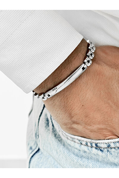FERRO Silver Steel Men's Bracelet Frj10221A-A 2 Year Warranty Gift Boxed
