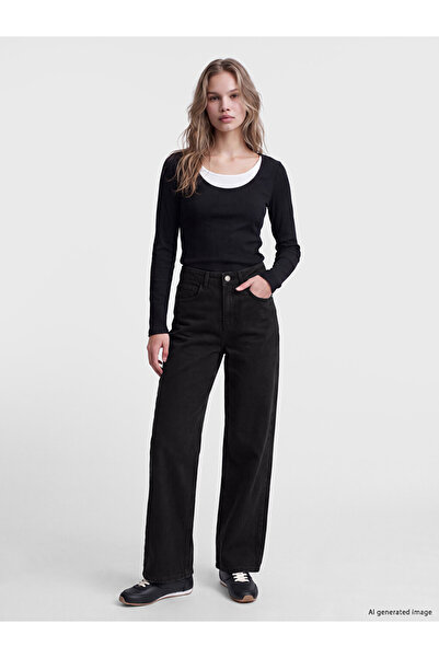 LC Waikiki Black Straight Fit Women's Jeans
