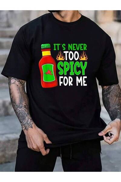 4CR 100% Cotton Funny Sauces Spicy Hot Sauce Mexican Food Salsa Men's Black V...