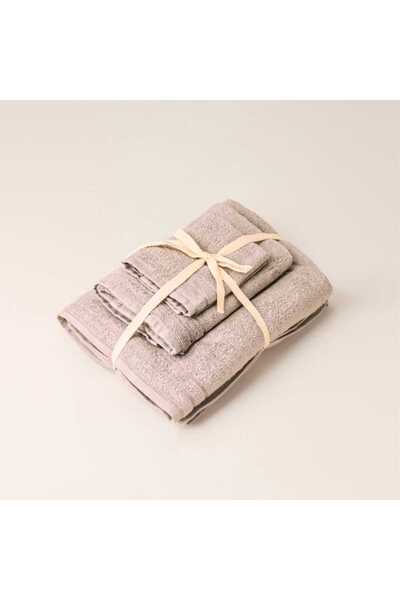 Baveno Microcotton 3-Piece Towel Set - Beige