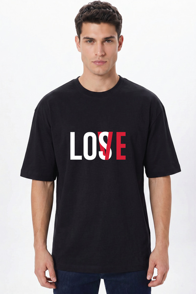 giftcrea Love Lose Printed White T-Shirt - 100% Cotton Crew Neck Unisex Graph...