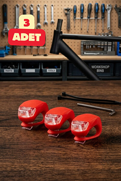 Vekorr 3 Adet Sabit Flaşör Hızlı Flaşör 3 Modlu Işıklı Bisiklet Aydınlatma Si...