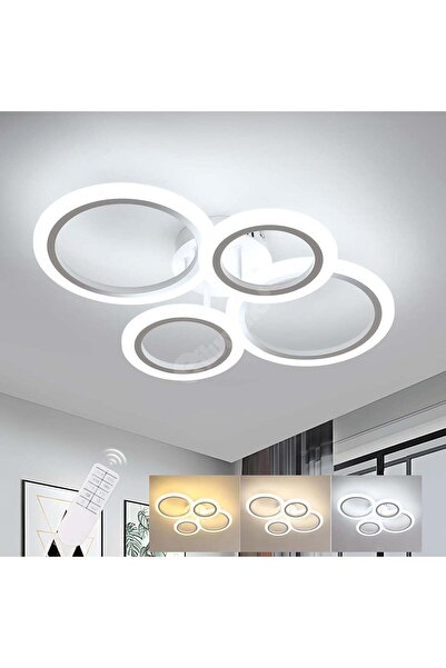Eiluminat Electrical Lustră LED 2+2 Design Cerc Alb Echivalent 400 W Telecomandă