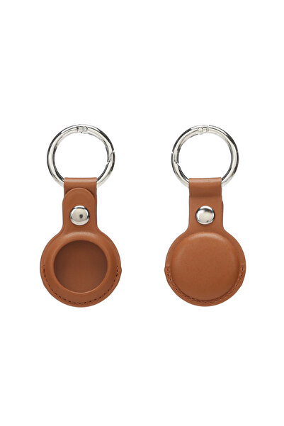 Choice3 Brown PU Leather Case for Airtag Metal Pendant Protective Case Cover ...