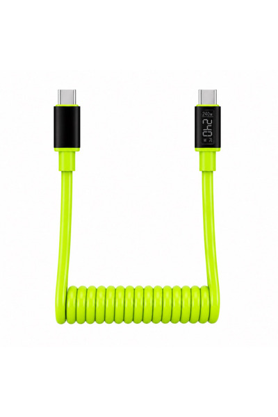 Choice3 1m Type C to Type C USB to Type C Fast Charging Cable Retractable Spr...