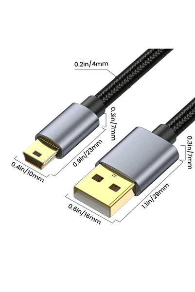 Choice14 كابل USB2.0-Mini USB طويل جدًا من BSN بطول 1.8 متر و5 متر و10 متر، U...