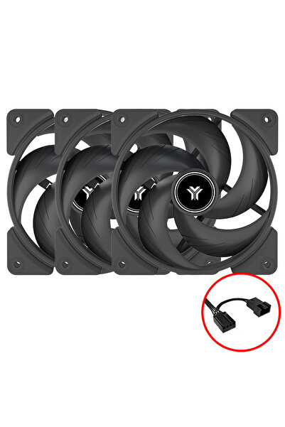 Choice4 بدون إضاءة LED كما هو موضح. 3 مراوح سوداء JUMPEAK PB120 مقاس 120 مم، ...