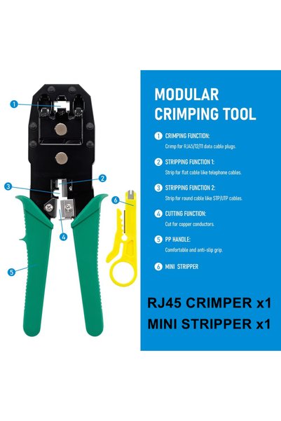 Choice أداة تجعيد RJ45، أداة اختبار كابلات الشبكة 6P 8P RJ11 RJ12، كماشة تجعي...