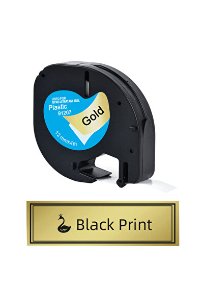 Choice 91207 1PCS 91207 black on gold Phomemo P12 P12Pro Pastic Label Tape Re...