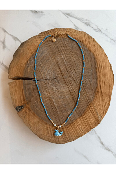 AngelsAccessories Ατσάλινο Κολιέ Γαλάζια Φάλαινα