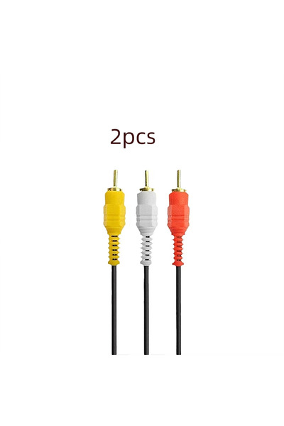 choice2 كابل AV ذهبي مطلي بطول 1.5 متر، 2 قطعة، موصلات 3RCA ذكر إلى ذكر، نواة...