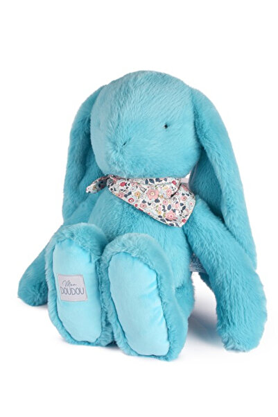 Doudou et Compagnie Doudou ®   Iepuraș - jucărie de pluș, 50 cm, turcoaz