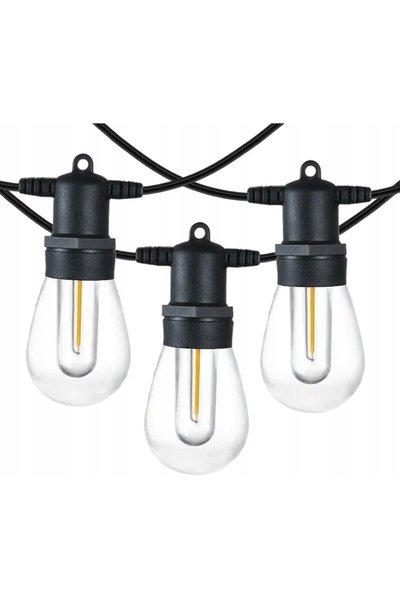 SUPERLED Ghirlandă luminoasă de grădină LED, 15 socluri E27, 15m, impermeabilă