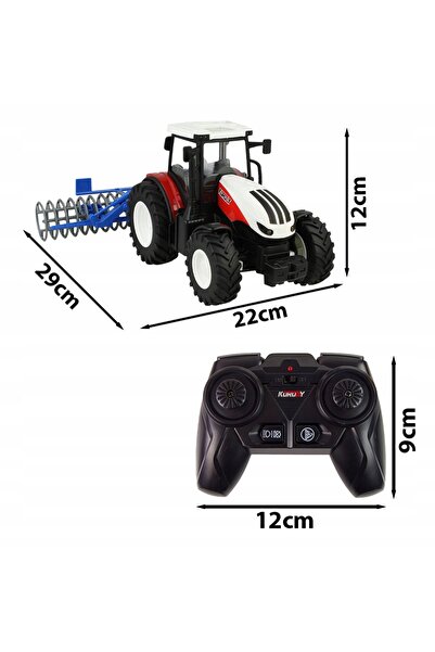 NO BRAND Tractor cu telecomandă, camion tractor RC cu ax agricol și lumini LED