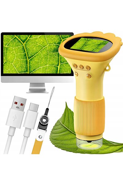 Renew Force Microscop de buzunar mini 1000X, jucării educative portabile pent...