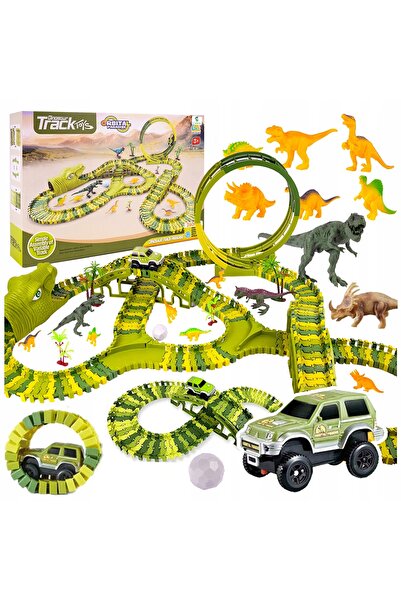 Stator Pistă de curse auto Parc de dinozauri Dino Pista magică Cadou 260 El XXL