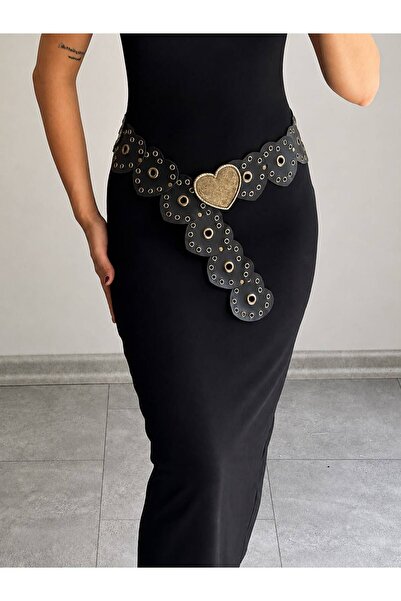 LİA KEMER Lawn Metal Antique Buckle Accessory Cowboy Belt Dress, Trousers, Ja...