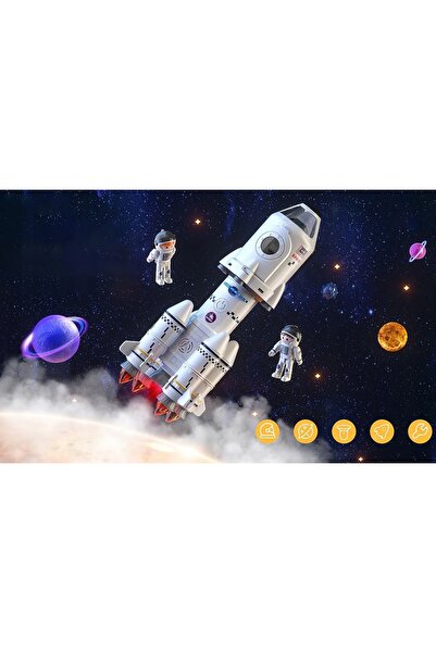 NO BRAND 5W1 Rachetă spațială Jucărie pentru copii Navă spațială Jucărie astr...